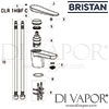 Bristan Claret 1 Hole Bath Filler White Chrome Tap Spares